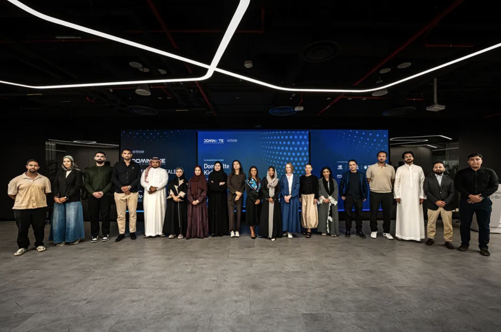 Dr. Charalambos Theodorou of Xybern with the Blossom team and DominAIte portfolio founders in Saudi Arabia